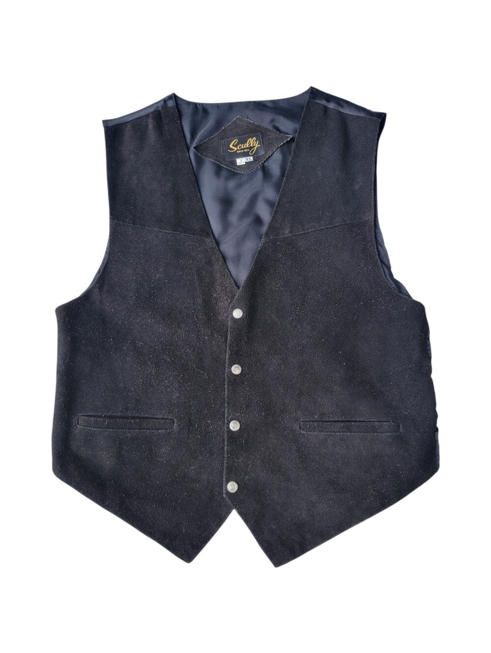 Scully Men's Black Suede Dress Vest Size XL